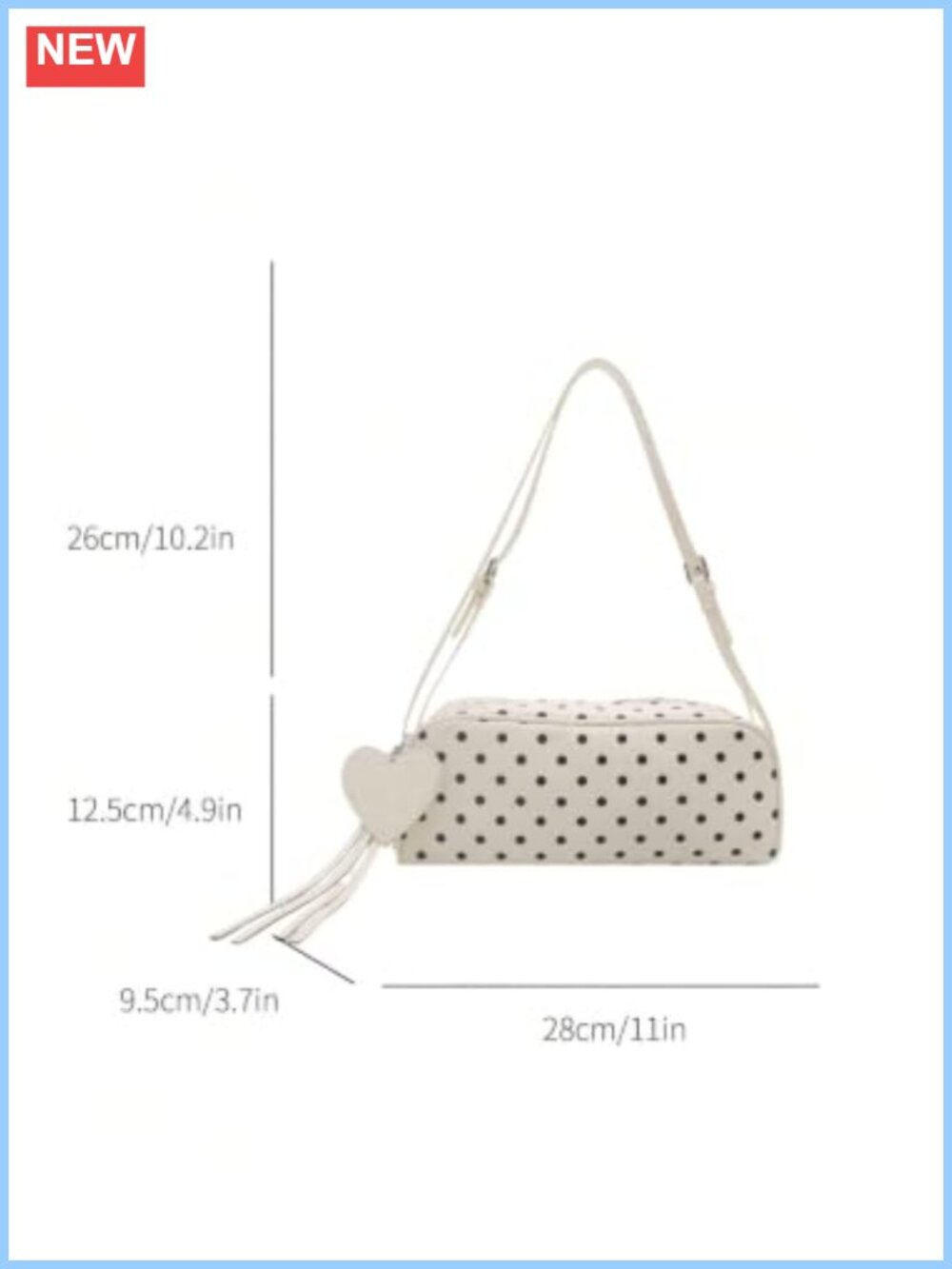 MakeMeChic PU Leather Shoulder Bag with Heart Decor & Tassel - Picture 5 of 5